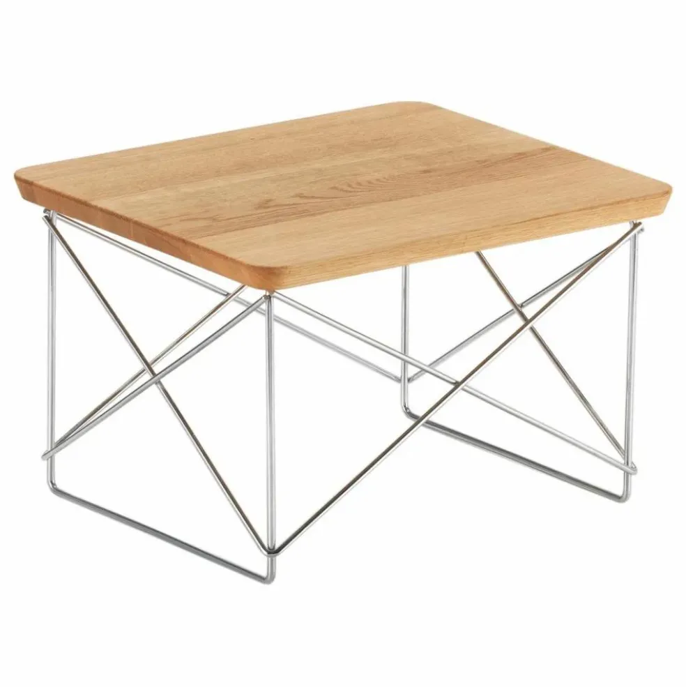 Table d'appoint Occasional LTR - Piétement chromé - Charles & Ray Eames | Chêne