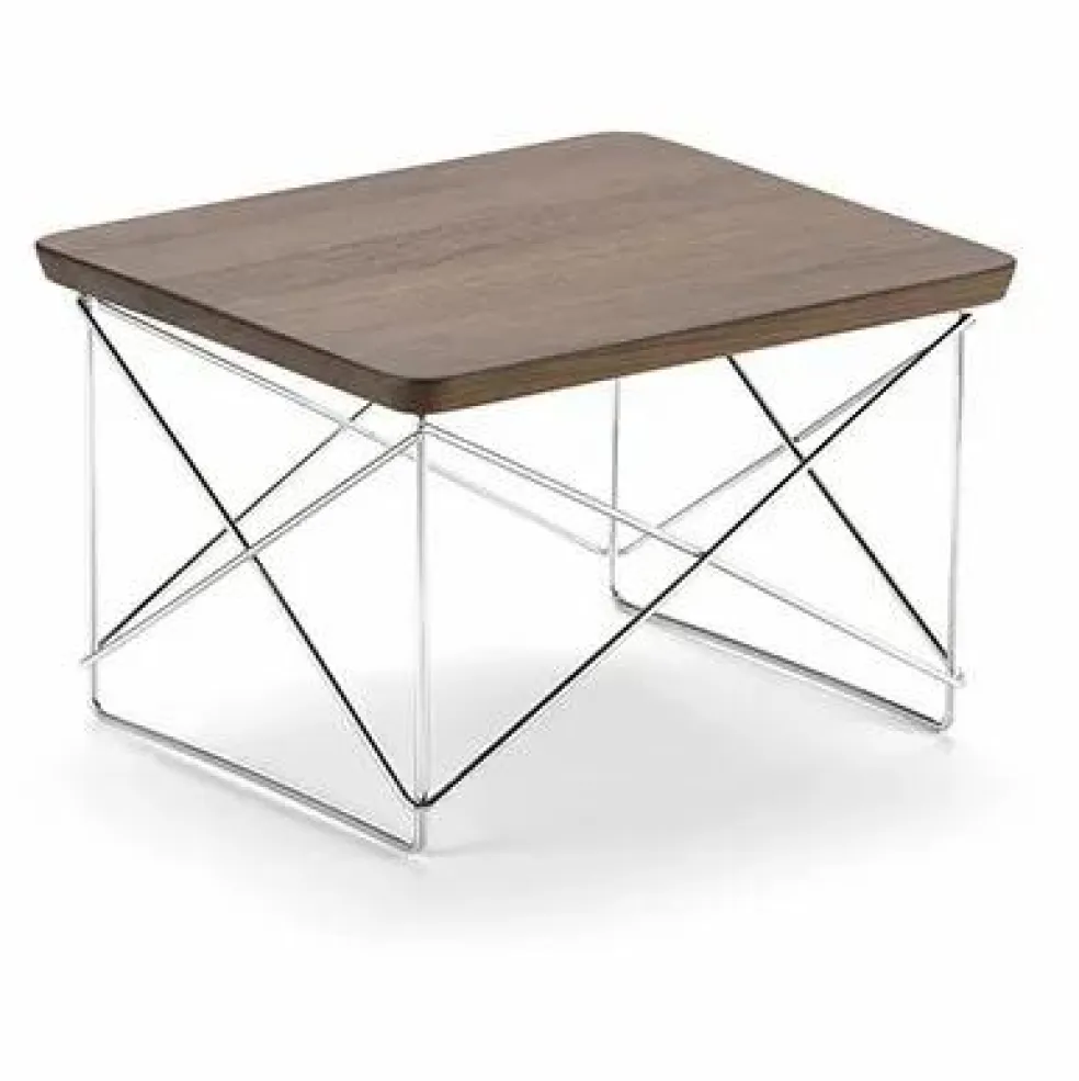 Table d'appoint Occasional LTR - Piétement chromé - Charles & Ray Eames | Noyer