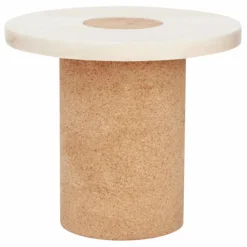Table d'appoint Sintra, piétement en liège | Marbré blanc