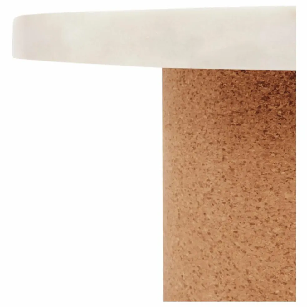 Table d'appoint Sintra, piétement en liège | Marbré blanc
