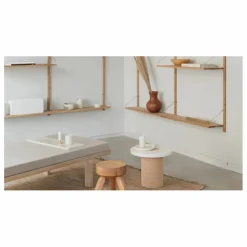 Table d'appoint Sintra, piétement en liège | Marbré blanc