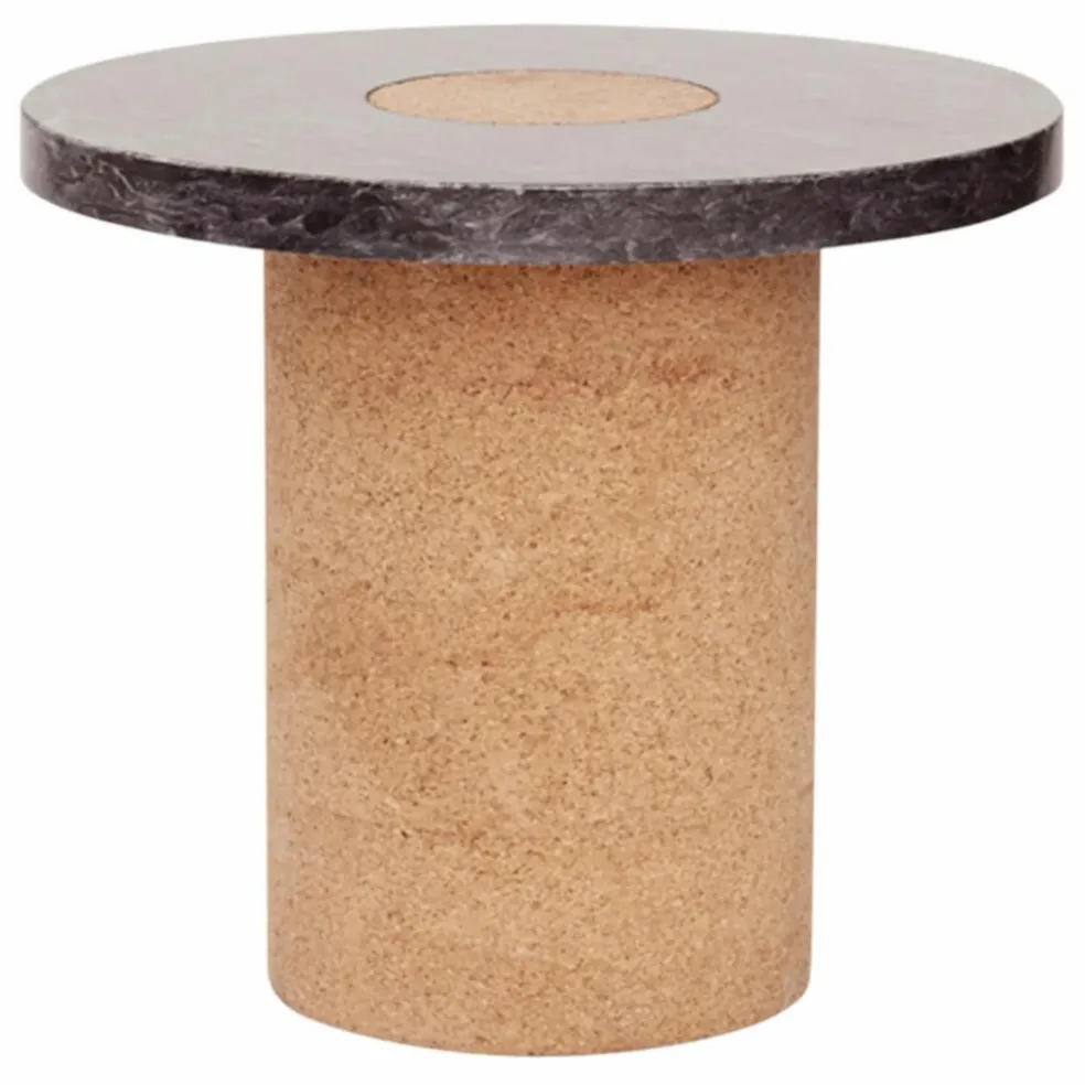 Table d'appoint Sintra, piétement en liège | Marbré noir
