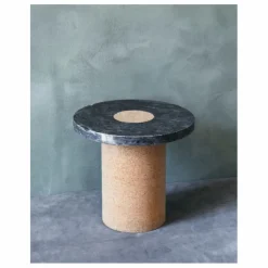 Table d'appoint Sintra, piétement en liège | Marbré noir