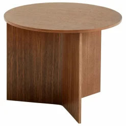 Table d'appoint Slit ronde en bois | Noyer
