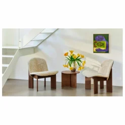 Table d'appoint Slit ronde en bois | Noyer