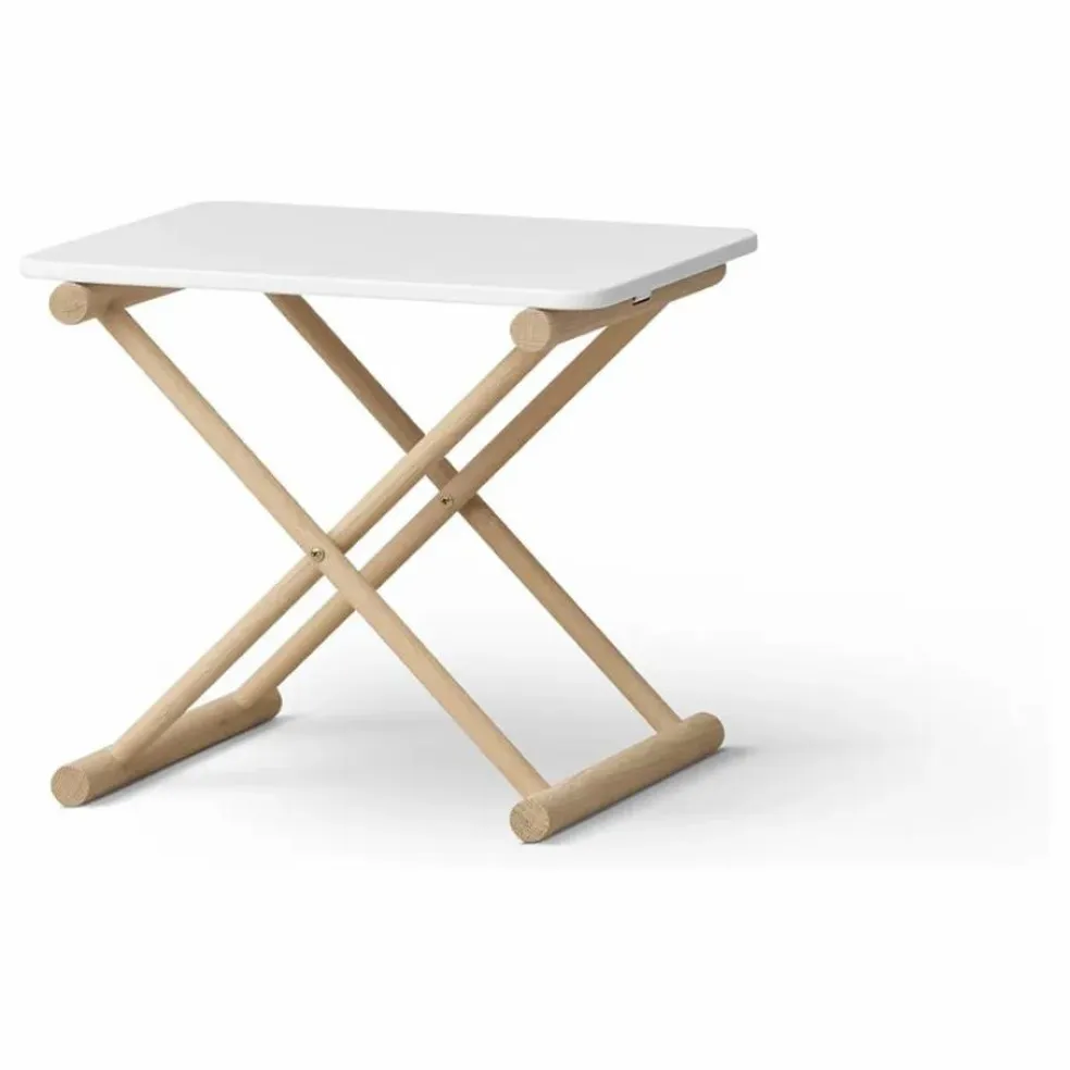 Table de chevet basse Camp en chêne | Blanc
