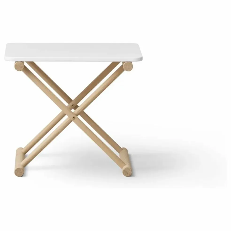 Table de chevet basse Camp en chêne | Blanc