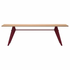 Table EM - piètement Rouge Japonais - Jean Prouvé | Chêne