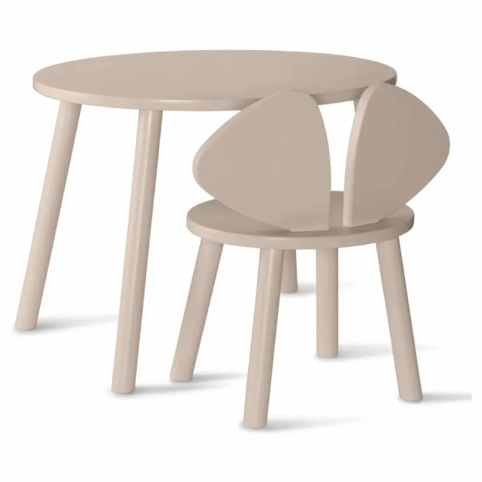 Table et chaise Souris en bouleau | Beige