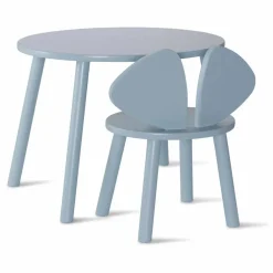 Table et chaise Souris en bouleau | Bleu ciel