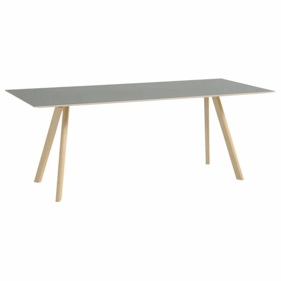 Table laquée CPH30, pietement en chêne | Gris