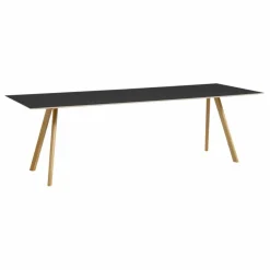 Table laquée CPH30, pietement en chêne | Noir