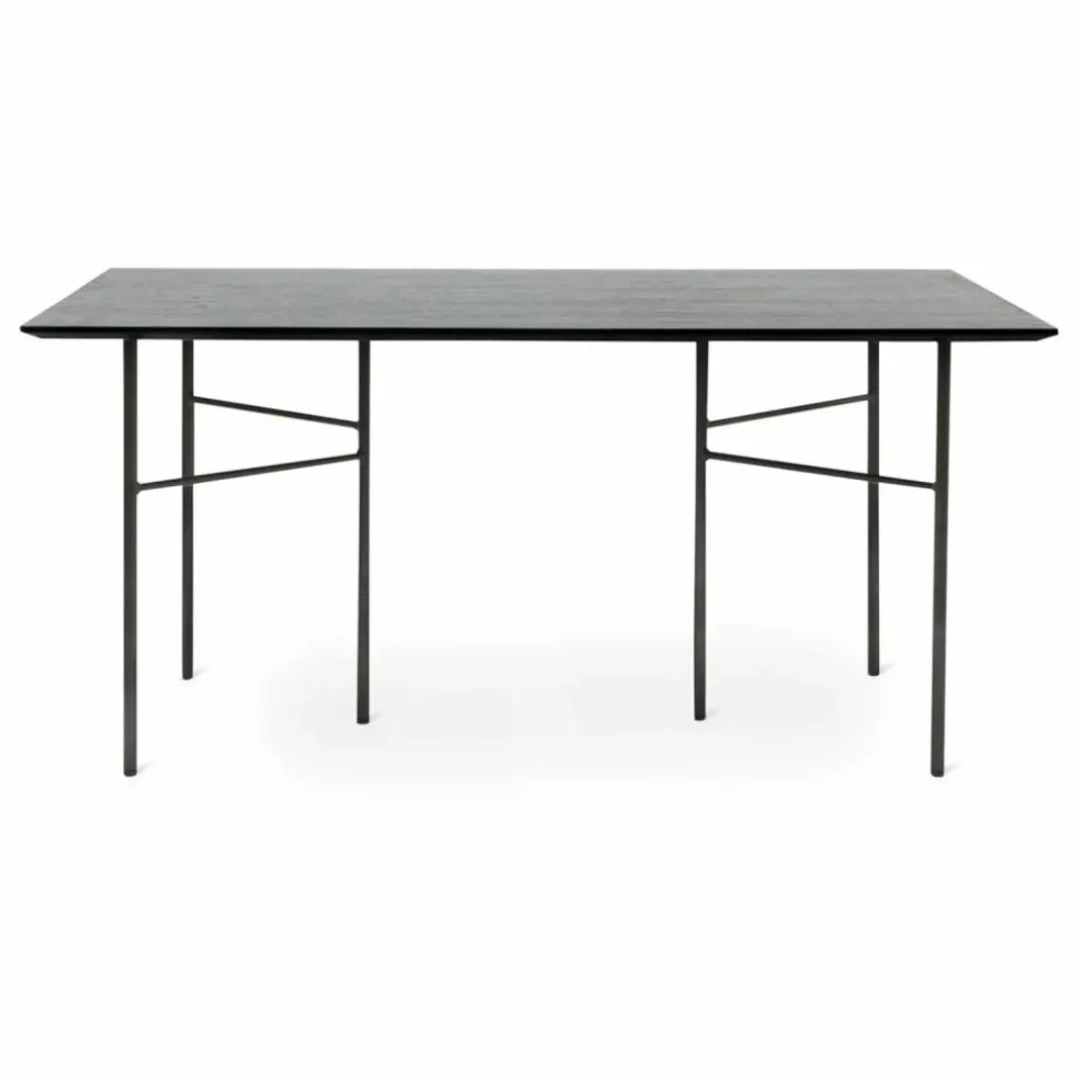 Table rectangulaire Mingle en bois FSC, pieds métal | Noir