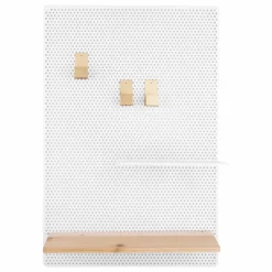 Tableau mémo en métal perforé | Blanc