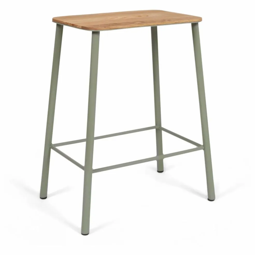 Tabouret Adam Nyboder, assise en bois | Vert