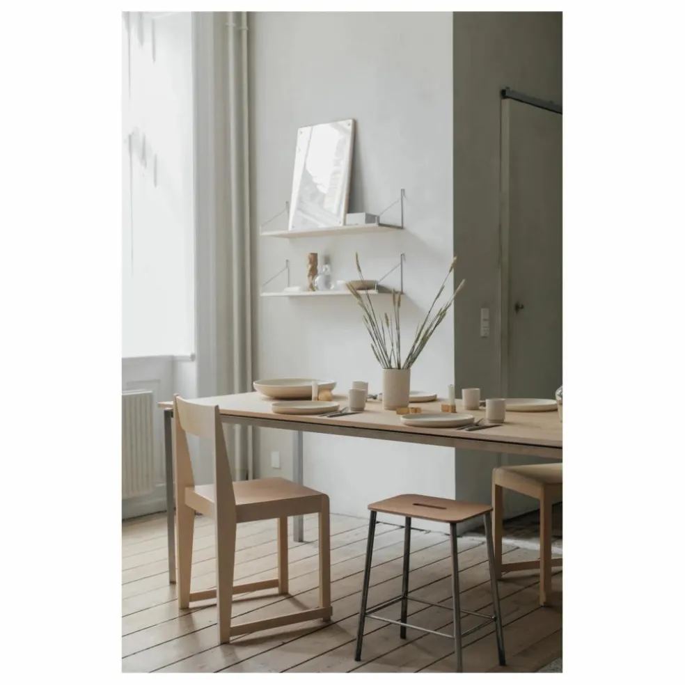 Tabouret Adam Nyboder, assise en bois | Vert