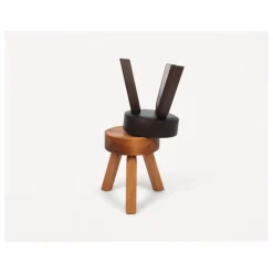 Tabouret AML en pin | Bois foncé