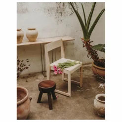 Tabouret AML en pin | Bois foncé