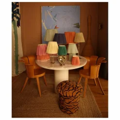 Tabouret brodé Maya Tiger | Camel