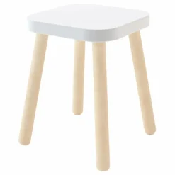 Tabouret carré hauteur réglable | Blanc