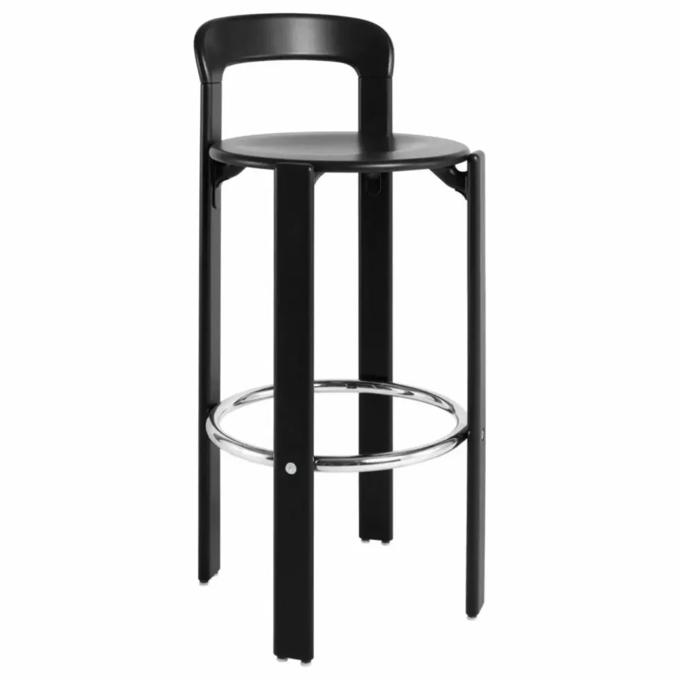 Tabouret de bar Rey en bois laqué - Bruno Rey | Noir