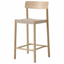 Tabouret de bar sangles naturelles 65 cm Betty TK12 en chêne | Chêne