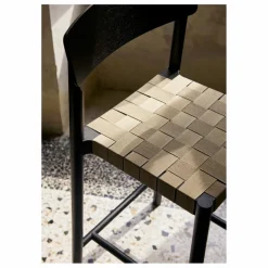 Tabouret de bar sangles naturelles 65 cm Betty TK12 en frêne