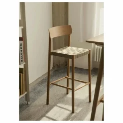 Tabouret de bar sangles naturelles 75 cm Betty TK15 en chêne | Chêne