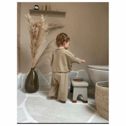 Tabouret en bois d'hévéa | Gris foncé