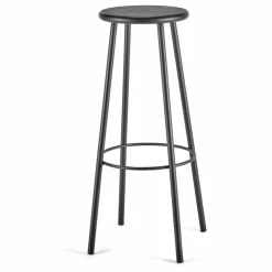 Tabouret en bois, piétement en métal | Noir