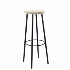 Tabouret en bois, piétement en métal | Noir