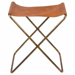 Tabouret pliant Nola en cuir