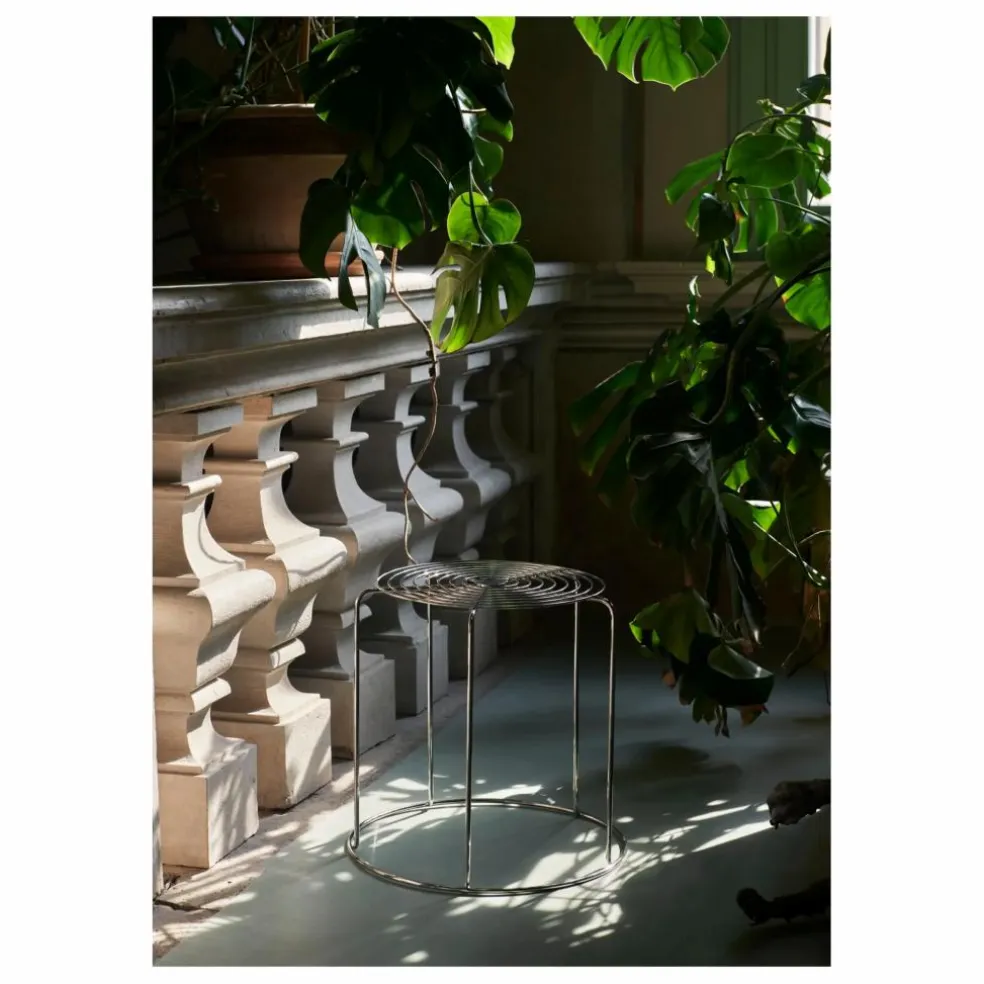 Tabouret Wire VP11, Verner Panton | Argenté