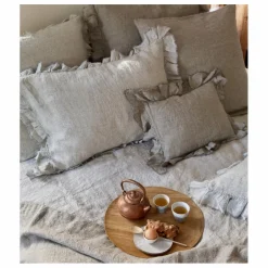 Taie d'oreiller Boho en Lin Lavé shaker | Stone