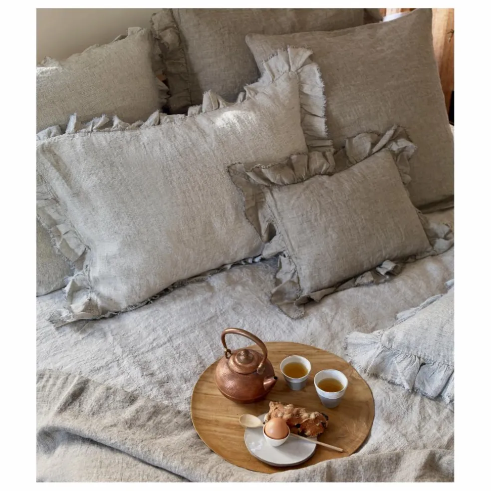 Taie d'oreiller Boho en Lin Lavé shaker | Stone