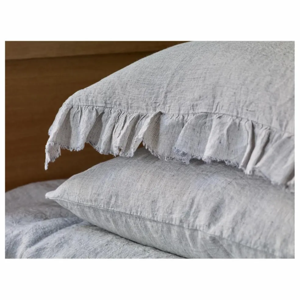 Taie d'oreiller Boho en Lin Lavé shaker | Stone