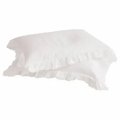 Taie d'oreiller Boho en Lin Lavé | Blanc