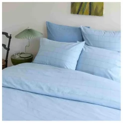 Taie d'oreiller en coton bio Chloë | Bleu ciel