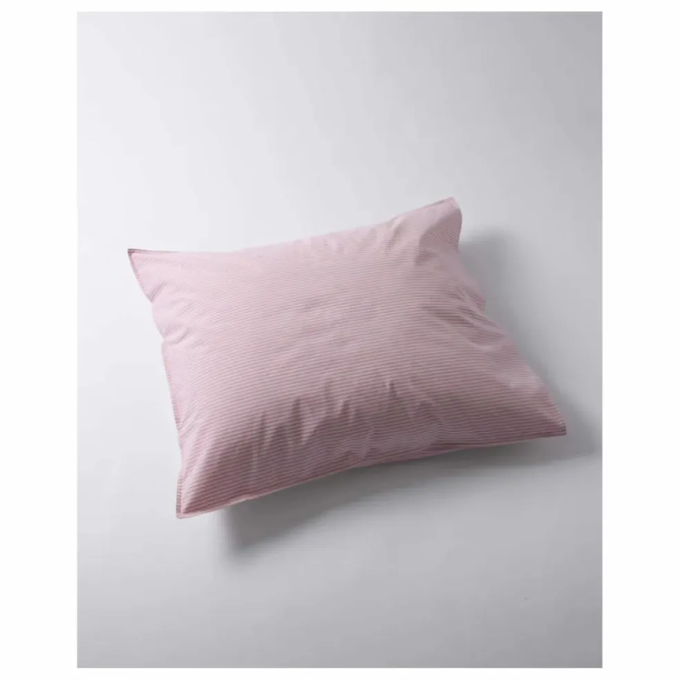Taie d'oreiller en coton Striped | Rose