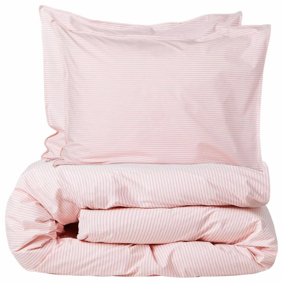 Taie d'oreiller en coton Striped | Rose