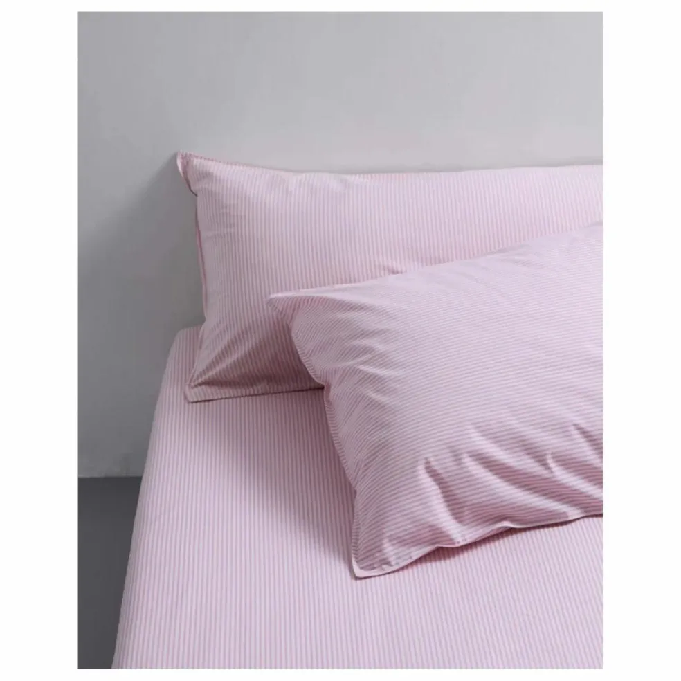 Taie d'oreiller en coton Striped | Rose