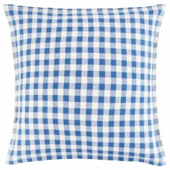Taie d'oreiller en lin Vichy | Bleu