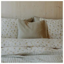 Taie d'oreiller en mousseline de coton | Olive