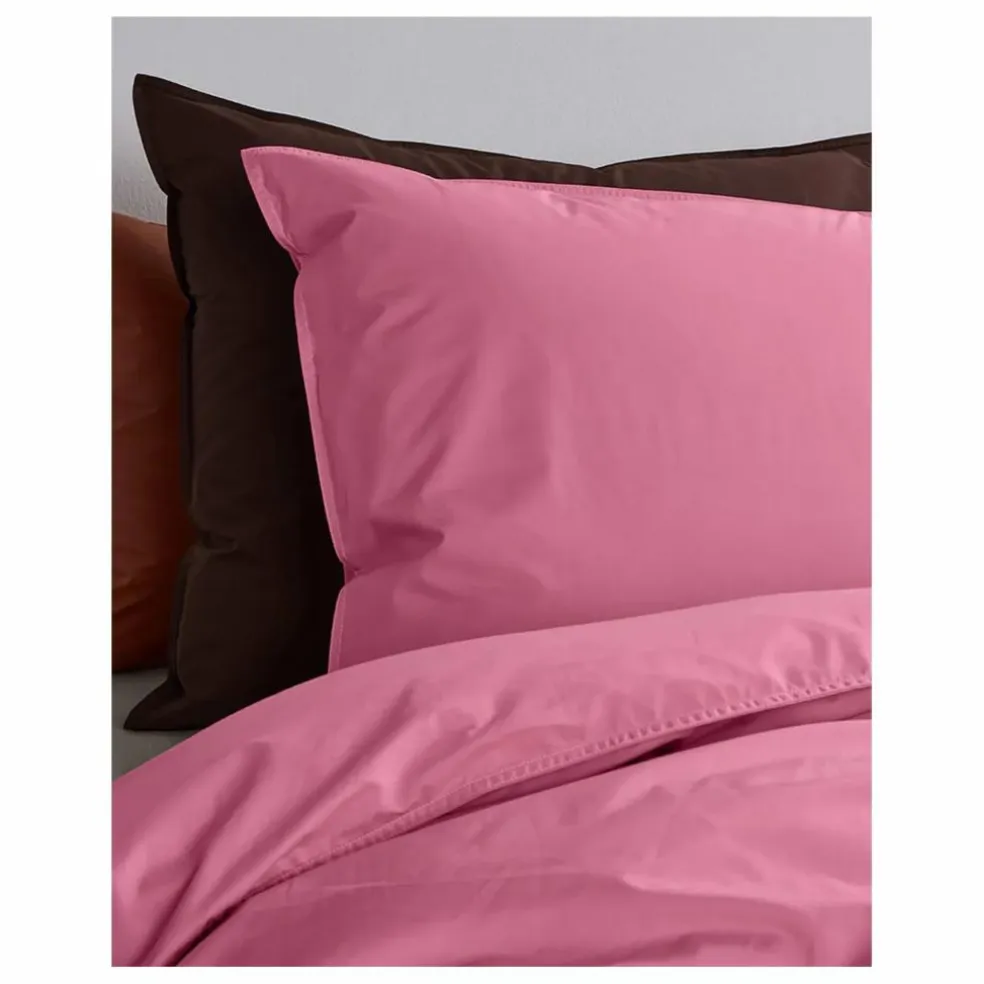 Taie d'oreiller en percale organique - Pink Candy | Rose bonbon