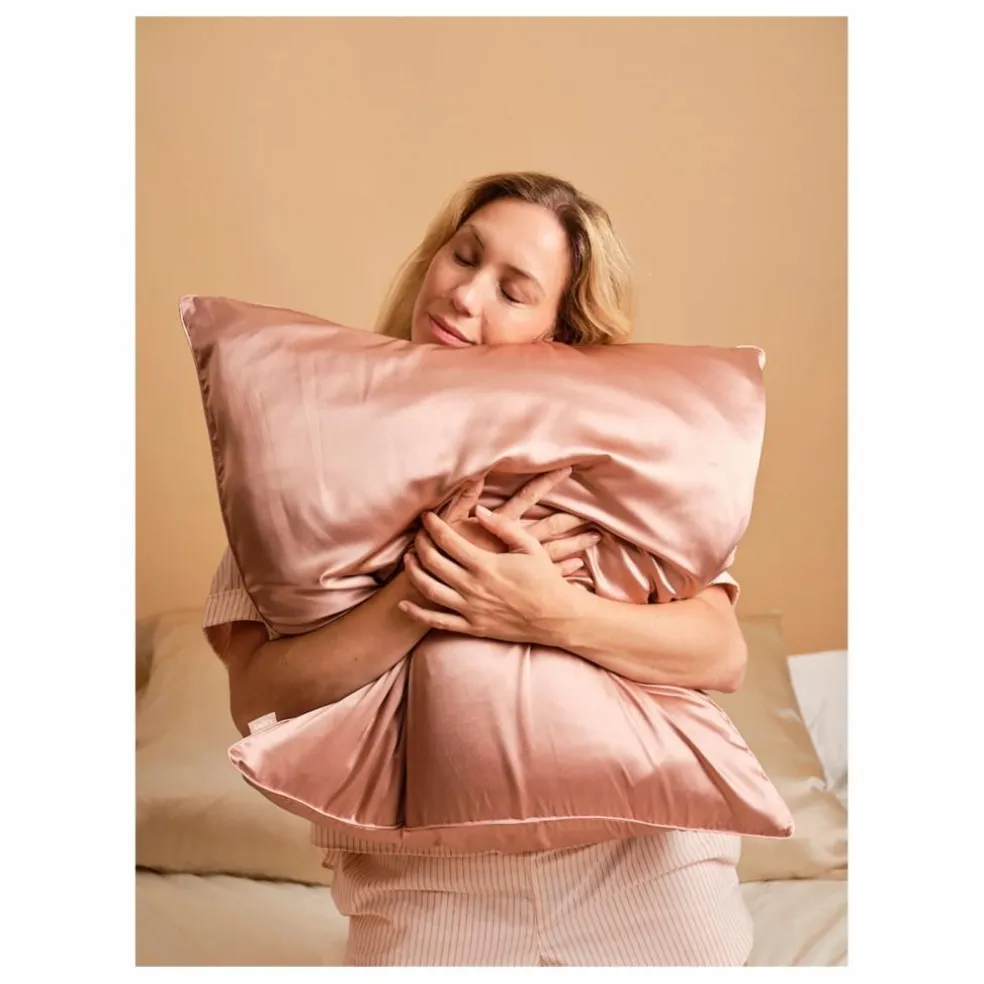 Taie d'oreiller en soie de mûrier | Vieux Rose