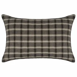 Taie d'oreiller Highlands en lin lavé | Gris foncé