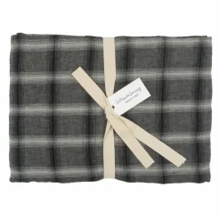 Taie d'oreiller Highlands en lin lavé | Gris foncé