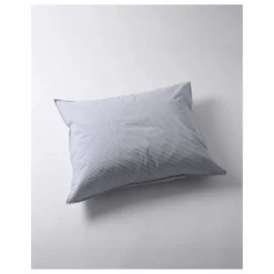 Taie d'oreiller Striped en percale organique | Bleu