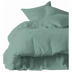 Taies d'oreiller en gaze de coton Mykonos - Set de 2 | Bleu céladon