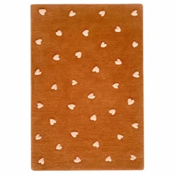 Tapis Cœurs en laine | Marron